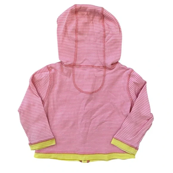 Patagonia - Pink Striped Baby Long sleeve Hoodie w/ snap closures - size 12-18mo - Picture 2 of 6